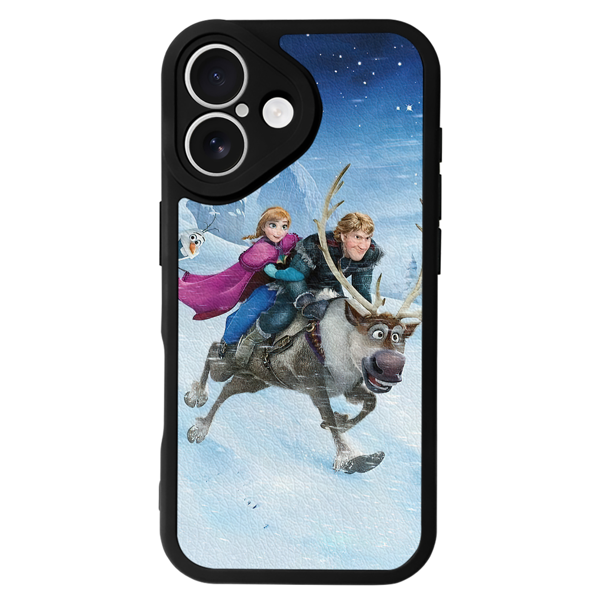 （画像用） アナと雪の女王 アンナ エルサ Frozen Anna Elsa 【iPhone 16シリーズ対応】シリコンスマホケース（レザー調） 材質：シリコン